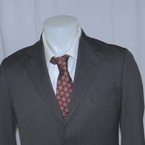 Brooks Brothers Makers Vintage Gray Herringbone Three Roll Two Suit 40R - Picture 5 of 15